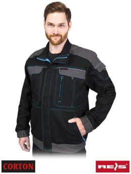 bluza robocza męska tkana Corton Reis czarno-szara