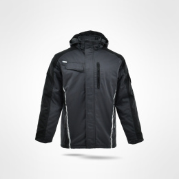 kurtka robocza ocieplana długa Standard Winter Sara Workwear grafitowo-czarna