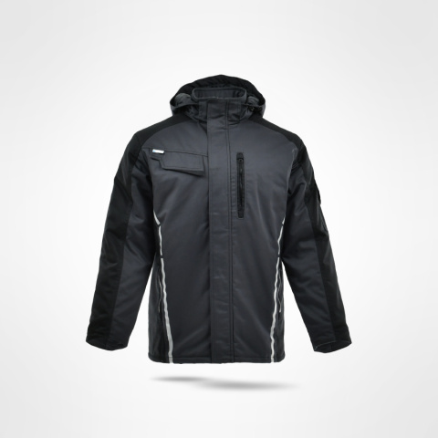 kurtka robocza ocieplana długa Standard Winter Sara Workwear grafitowo-czarna