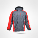 kurtka robocza ocieplana długa Standard Winter Sara Workwear szaro-czerwona