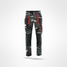 spodnie robocze do pasa King Sara Workwear moro szare