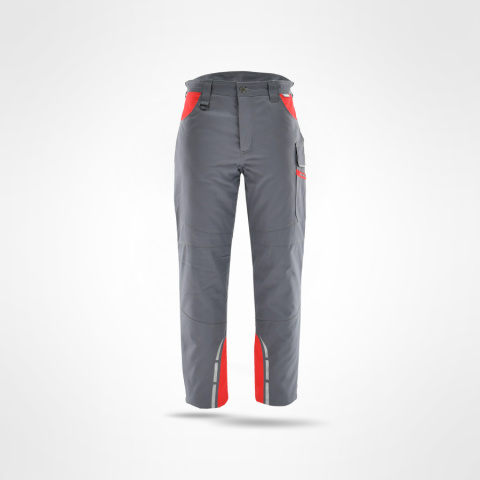 spodnie robocze do pasa ocieplane Standard Winter Sara Workwear szaro-czerwone spodnie robocze do pasa ocieplane Standard Winter Sara Workwear szaro-czerwone