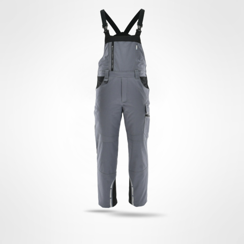 spodnie robocze ogrodniczki ocieplane Standard Winter Sara Workwear szaro-czarne spodnie robocze ogrodniczki ocieplane Standard Winter Sara Workwear szaro-czarne