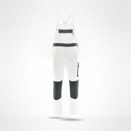 spodnie robocze ogrodniczki Skiper Sara Workwear biało-szare