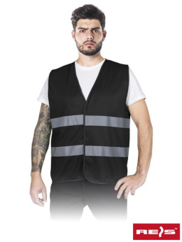 kamizelka robocza z pasami odblaskowymi KOS-COLOR Reis czarna