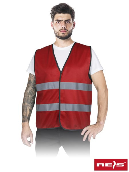 kamizelka robocza z pasami odblaskowymi KOS-COLOR Reis czerwona kamizelka robocza z pasami odblaskowymi KOS-COLOR Reis czerwona