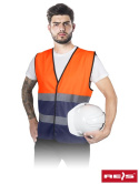 kamizelka robocza z pasami odblaskowymi KOS-DOUBLE Reis pomarańczowo-granatowa kamizelka robocza z pasami odblaskowymi KOS-DOUBLE Reis pomarańczowo-granatowa