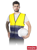 kamizelka robocza z pasami odblaskowymi KOS-DOUBLE Reis żółto-granatowa kamizelka robocza z pasami odblaskowymi KOS-DOUBLE Reis żółto-granatowa