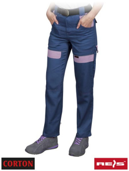 spodnie robocze do pasa damskie Corton Reis granatowo-ciemnowrzosowe