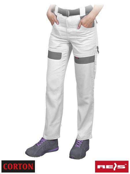 spodnie robocze do pasa damskie Corton Reis biało-szare spodnie robocze do pasa damskie Corton Reis biało-szare