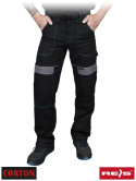 spodnie robocze do pasa męskie Corton Reis czarno-szare