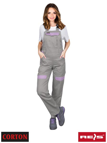 spodnie robocze ogrodniczki damskie Corton Reis szaro-wrzosowe spodnie robocze ogrodniczki damskie Corton Reis szaro-wrzosowe