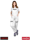spodnie robocze ogrodniczki damskie Corton Reis biało-szare spodnie robocze ogrodniczki damskie Corton Reis biało-szare