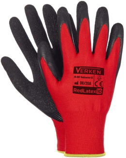 RĘKAWICE ROBOCZE POWLEKANE LATEKSEM REDLATEX VERKEN KARTON