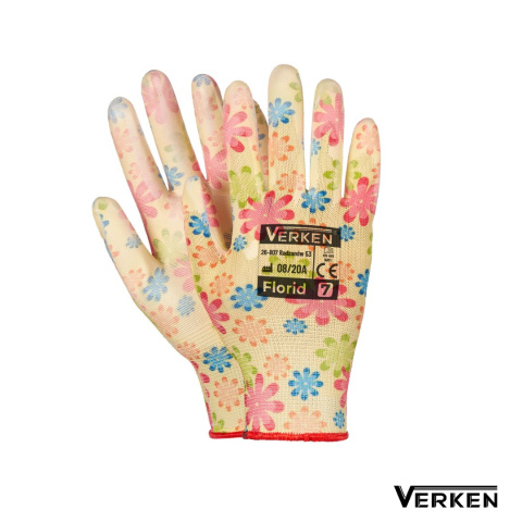 RĘKAWICE ROBOCZE POWLEKANE POLIURETANEM FLORID VERKEN KARTON RĘKAWICE ROBOCZE POWLEKANE POLIURETANEM FLORID VERKEN KARTON