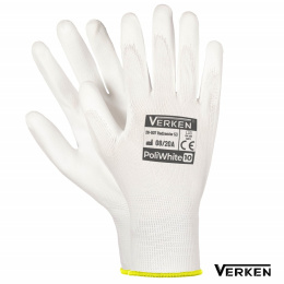RĘKAWICE ROBOCZE POWLEKANE POLIURETANEM POLIWHITE VERKEN KARTON