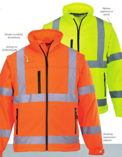 KURTKA ROBOCZA OSTRZEGAWCZA SOFTSHEEL 2W1 Z ODPINANYMI RĘKAWAMI S428 PORTWEST 2 KOLORY KURTKA ROBOCZA OSTRZEGAWCZA SOFTSHEEL 2W1 Z ODPINANYMI RĘKAWAMI S428 PORTWEST 2 KOLORY