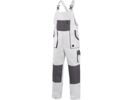 spodnie robocze ogrodniczki męskie Luxy Robin CXS Canis biało-szare