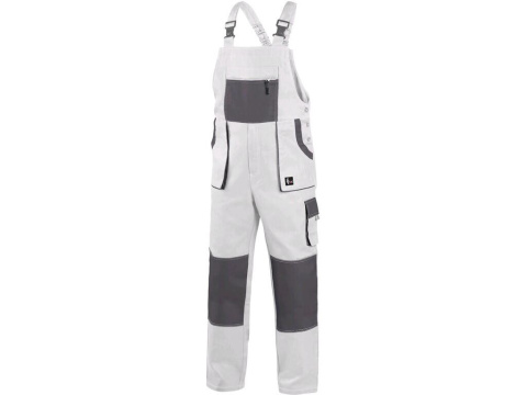 spodnie robocze ogrodniczki męskie Luxy Robin CXS Canis biało-szare spodnie robocze ogrodniczki męskie Luxy Robin CXS Canis biało-szare