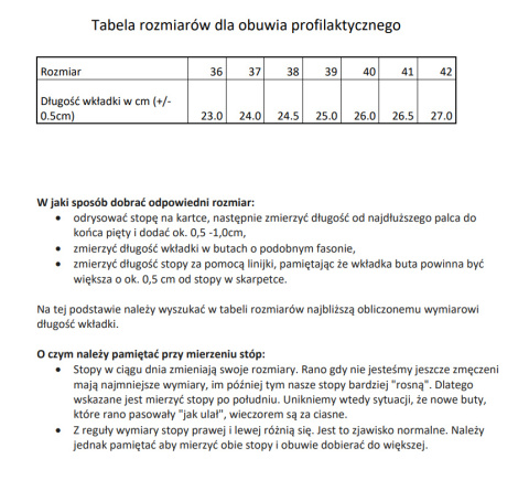 OBUWIE PROFILAKTYCZNE ALBIN Z PERFORACJĄ CZARNE ROZM. 44