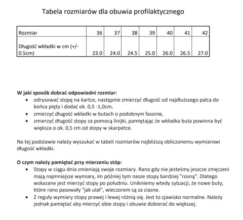 OBUWIE PROFILAKTYCZNE ELSA GŁADKIE ROZM. 36