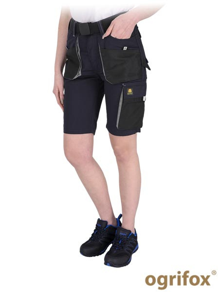 spodnie robocze do pasa krótkie damskie Fio Ogrifox szaro-czarno-jasnoszare spodnie robocze do pasa krótkie damskie Fio Ogrifox szaro-czarno-jasnoszare