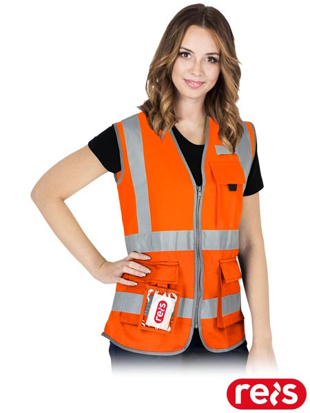 kamizelka robocza odblaskowa damska KOS-LADY Reis pomarańczowa kamizelka robocza odblaskowa damska KOS-LADY Reis pomarańczowa