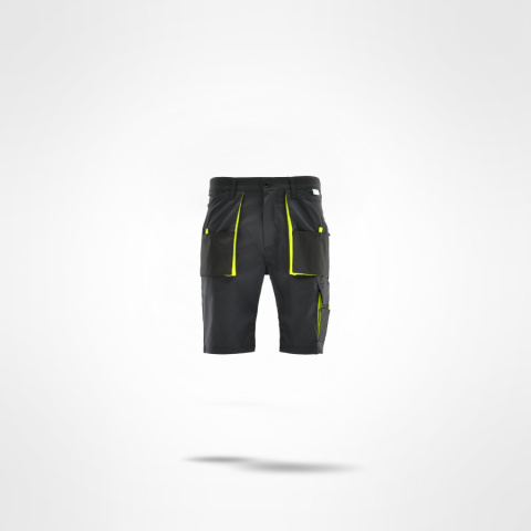 krótkie spodenki robocze King Sara Workwear grafitowo-żółte krótkie spodenki robocze King Sara Workwear grafitowo-żółte