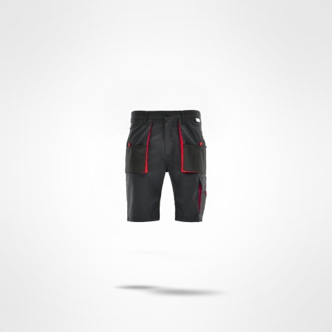 krótkie spodenki robocze King Sara Workwear grafitowo-czerwone krótkie spodenki robocze King Sara Workwear grafitowo-czerwone