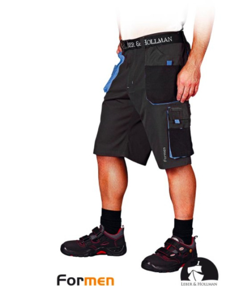 krókie spodenki robocze LH-FMN-TS Leber&Hollman stalowo-czarno-niebieskie krókie spodenki robocze LH-FMN-TS Leber&Hollman stalowo-czarno-niebieskie