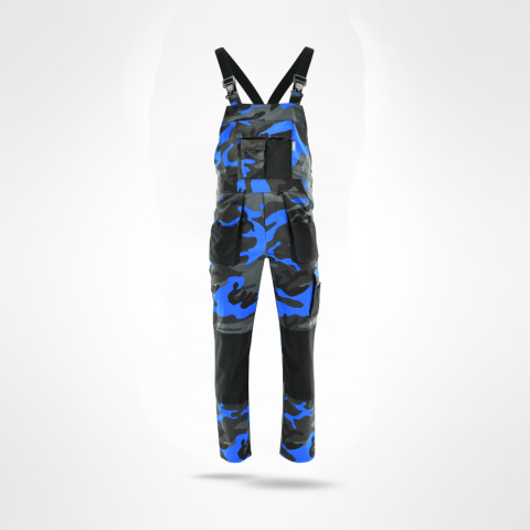 spodnie robocze ogrodniczki King Sara Workwear moro niebieskie spodnie robocze ogrodniczki King Sara Workwear moro niebieskie
