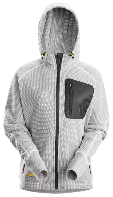 Polarowa bluza robocza damska z kapturem FlexiWork 8047 Snickers Workwear biało-czarna Polarowa bluza robocza damska z kapturem FlexiWork 8047 Snickers Workwear biało-czarna