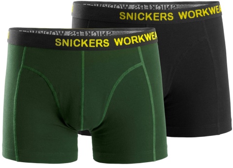 Snickers Workwear 9436 2-pak bokserek męskich czarne i zielone Snickers Workwear 9436 2-pak bokserek męskich czarne i zielone