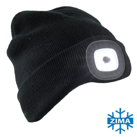 czapka robocza ocieplana z latarką 7091 Urgent czarna czapka robocza ocieplana z latarką 7091 Urgent czarna