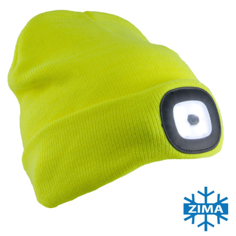 czapka robocza ocieplana z latarką 7091 Urgent żółta czapka robocza ocieplana z latarką 7091 Urgent żółta