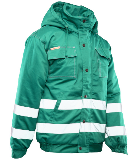 Polstar Brixton Snow kurtka robocza ocieplana z pasami odblaskowymi zielona Polstar Brixton Snow kurtka robocza ocieplana z pasami odblaskowymi zielona