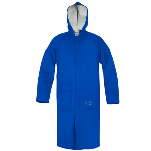 Roboczy płaszcz przeciwdeszczowy z kapturem antystatyczny Pros 106/A niebieski Roboczy płaszcz przeciwdeszczowy z kapturem antystatyczny Pros 106/A niebieski