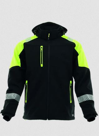 kurtka robocza softshell Comfort Neo Sara Workwear czarno-żółta z odblaskami kurtka robocza softshell Comfort Neo Sara Workwear czarno-żółta z odblaskami