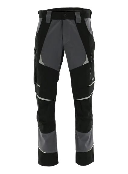 Spodnie bhp do pasa elastyczne ze stretchem Sara Workwear Cottonflex czarno-szare