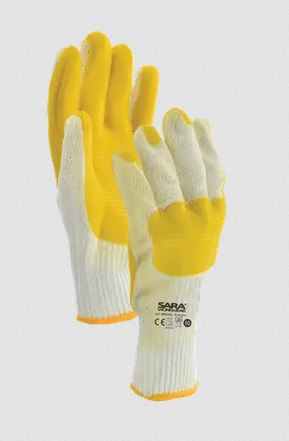 RĘKAWICE ROBOCZE POWLEKANE LATEKSEM SARA WORKWEAR RPL013 YELLOW BRUK RĘKAWICE ROBOCZE POWLEKANE LATEKSEM SARA WORKWEAR RPL013 YELLOW BRUK