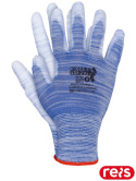 rękawice robocze powlekane poliuretanem ZIG Reis niebiesko-białe rękawice robocze powlekane poliuretanem ZIG Reis niebiesko-białe