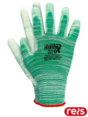 rękawice robocze powlekane poliuretanem ZIG Reis zielono-białe rękawice robocze powlekane poliuretanem ZIG Reis zielono-białe
