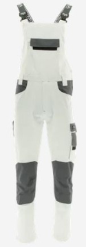 spodnie robocze ogrodniczki Sara Workwear Actiflex biało-szare spodnie robocze ogrodniczki Sara Workwear Actiflex biało-szare