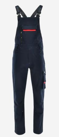 Spodnie ogrodniczki robocze Actiflex Sara Workwear granatowo-czerwone Spodnie ogrodniczki robocze Actiflex Sara Workwear granatowo-czerwone