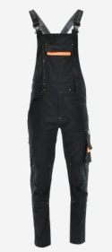 Sara Workwear Actiflex spodnie ogrodniczki bhp czarno-pomarańczowe Sara Workwear Actiflex spodnie ogrodniczki bhp czarno-pomarańczowe