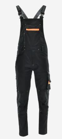 Sara Workwear Actiflex spodnie ogrodniczki bhp czarno-pomarańczowe Sara Workwear Actiflex spodnie ogrodniczki bhp czarno-pomarańczowe