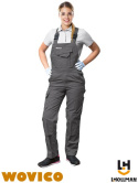 spodnie robocze ogrodniczki damskie LH-WOMBISER Leber&Hollman szare spodnie robocze ogrodniczki damskie LH-WOMBISER Leber&Hollman szare
