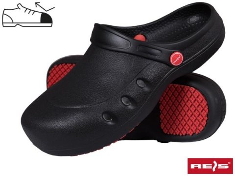 Klapki robocze czarno-czerwone