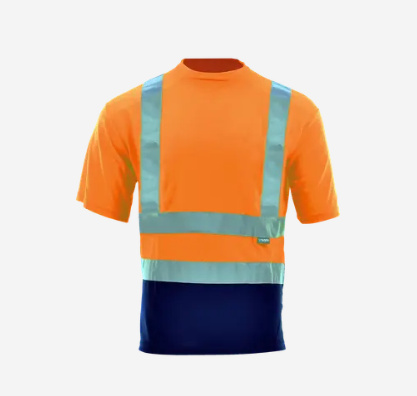 koszulka robocza Drogowiec Sara Workwear ostrzegawcza pomarańczowy odblaskowy + granatowy koszulka robocza Drogowiec Sara Workwear ostrzegawcza pomarańczowy odblaskowy + granatowy