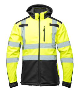bluza robocza softshell z pasami odblaskowymi Brixton Flash kat. 2 kl. 2 Polstar żółto-czarna